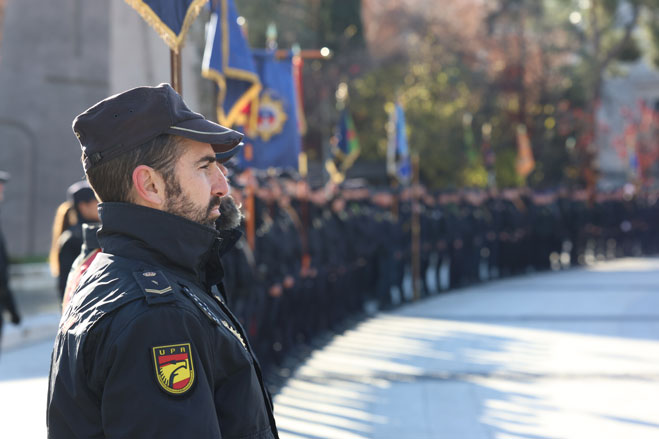 Miembros de la Policía Nacional en formación.