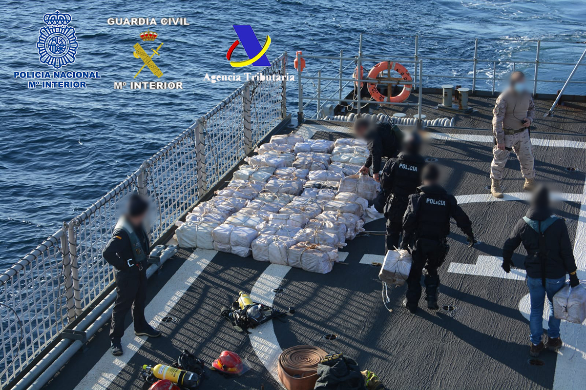 Cocaína intervenida en alta mar