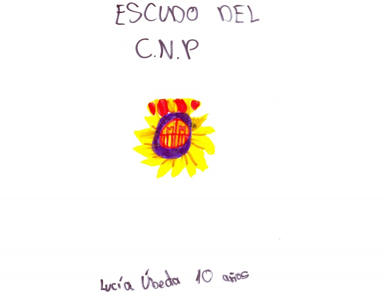 Dibujo del escudo del Cuerpo Nacional de Policía.