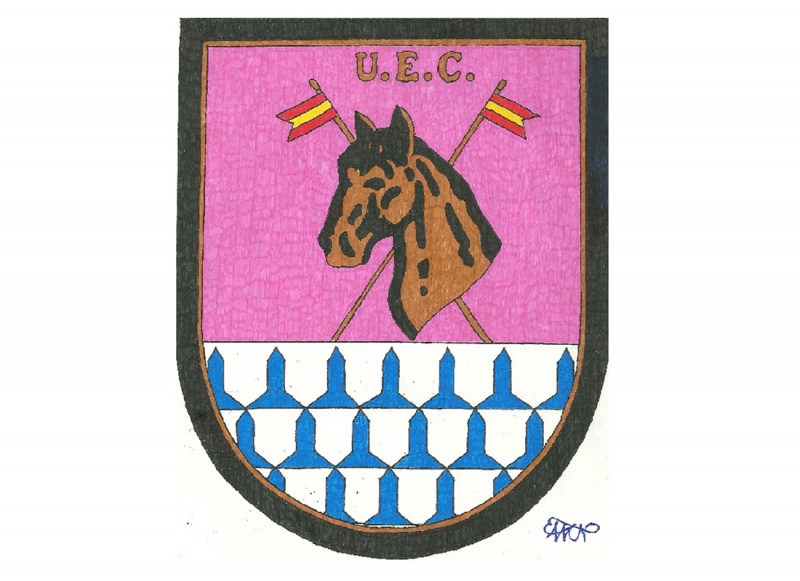 Dibujo del logotipo de la Unidad Especial de Caballería perteneciente a la Policía Nacional.