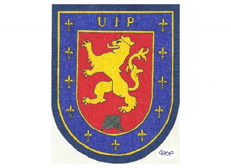 Dibujo del logotipo de la Unidad de Intervención Policial perteneciente a la Policía Nacional.