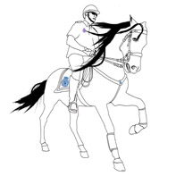 Imatge per a acolorir d'un Policia muntat a cavall